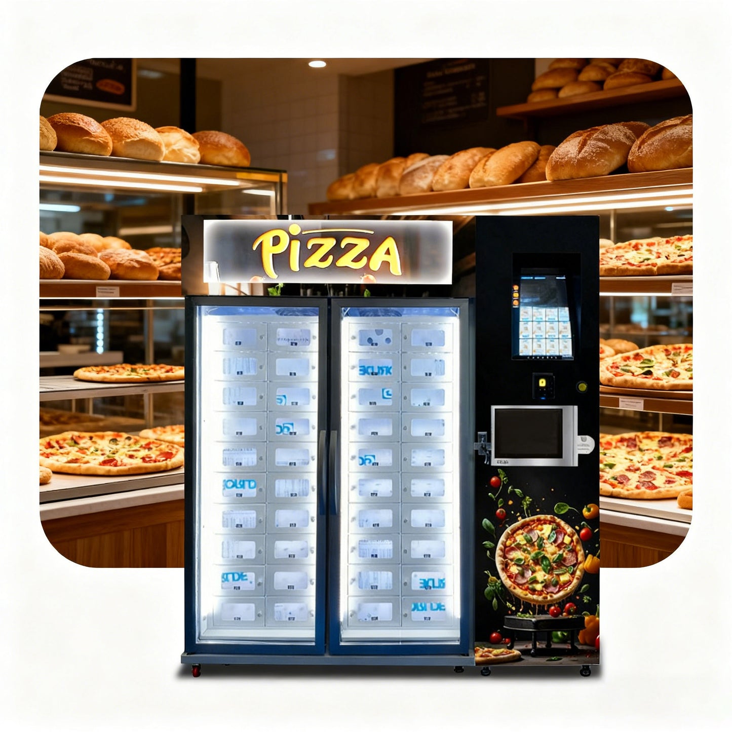 Weimi Pizza Vending Machine with Refrigerated System and Microwave