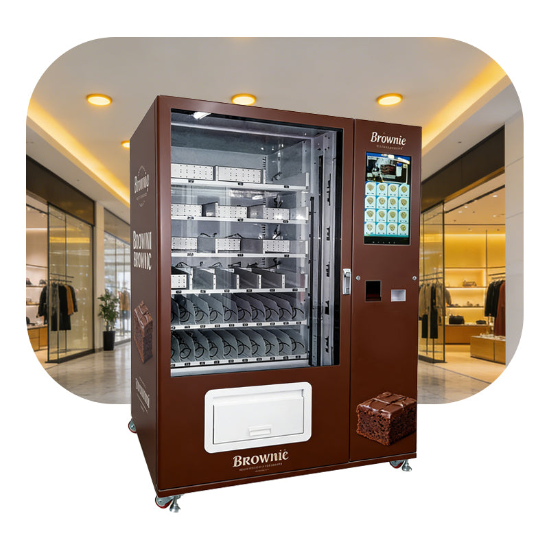 Weimi Refrigerated Brownie Vending Machine with Lift Delivery System and 22‑inch Touch Screen for Shopping Malls