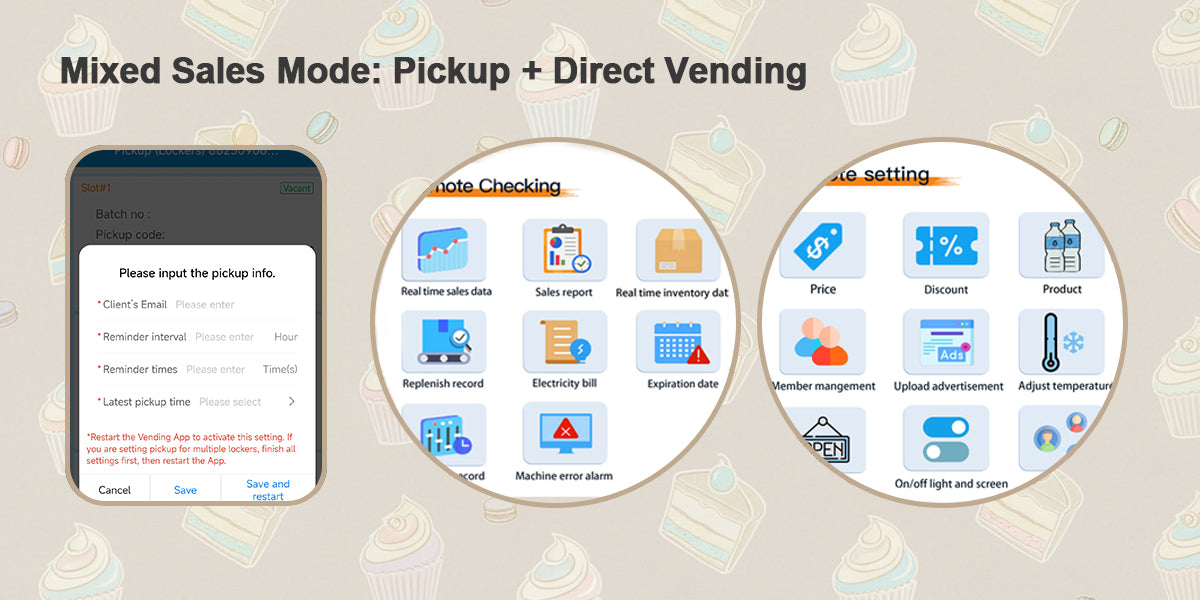 Fresh Birthday Cake Vending Machine for Coffee Shops & Cake Stores with Pickup System