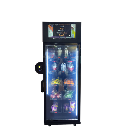 Weimi slim size grab and go vending machine with LCD screen. Cooling system for long shelf-life