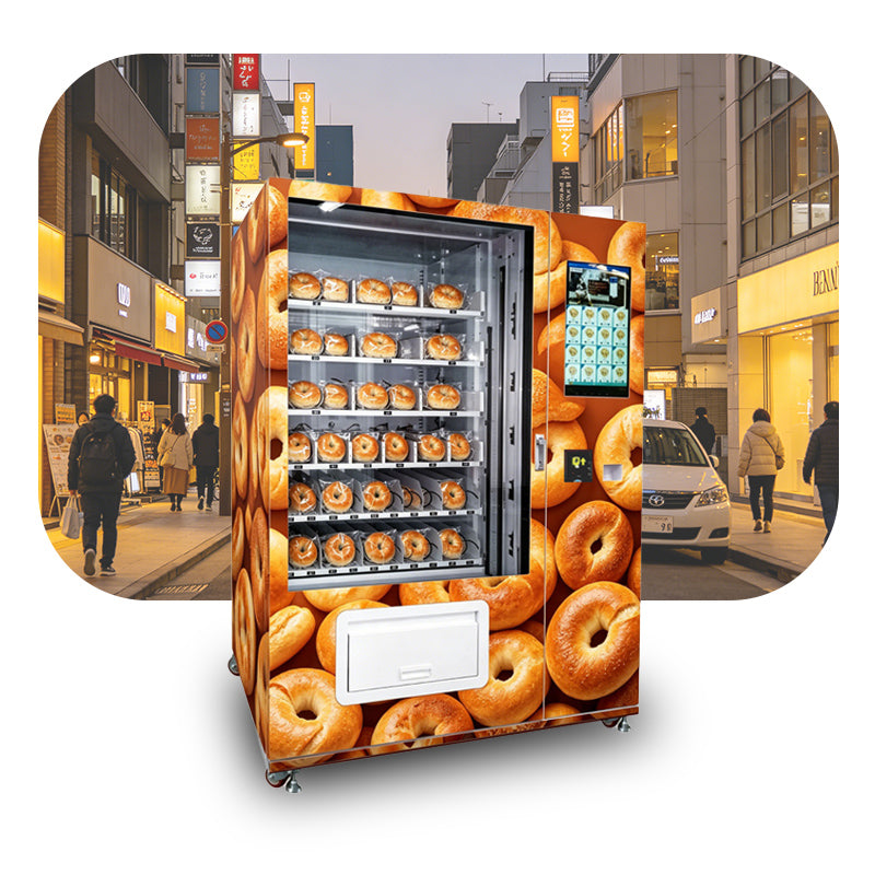 Weimi Refrigerated Bagel Vending Machine with Lift Delivery System and 22‑inch Touch Screen for Shopping Malls