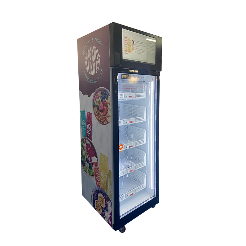 Weimi brownie cake vending machine with weight sensor device for fast shopping. Each backet has independent weight sensor device for detecting the quantity of picked goods.